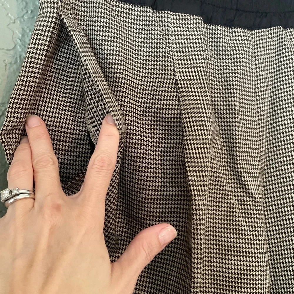 Thakoon Brown Houndstooth Straight Leg Pull On Trouser Pants Size 0